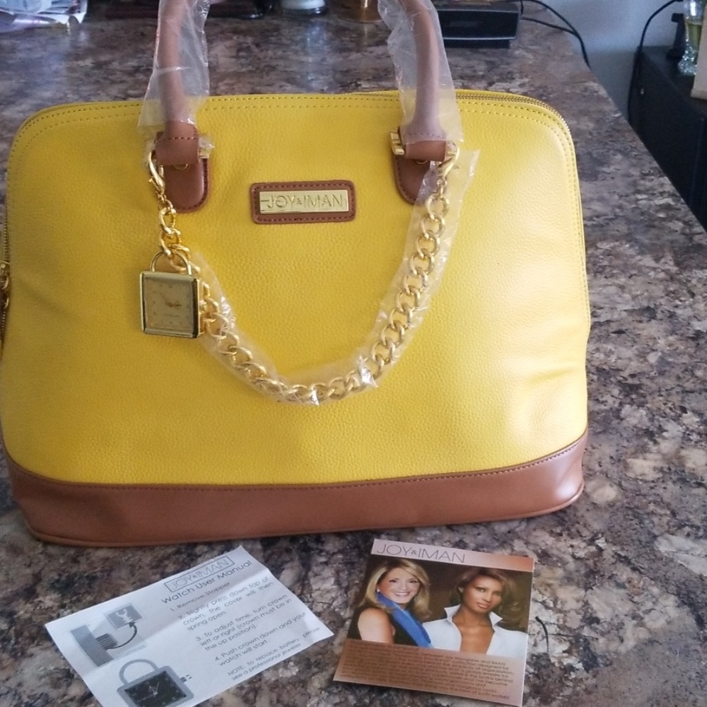 New yellow Joy & Iman purse with watch!